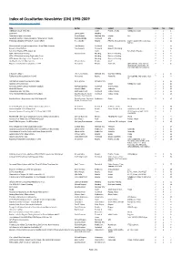 Index of Occultation Newsletter (ON) 1998-2009