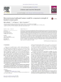 Micromechanical Multiscale Fracture Model for Compressive Strength of Blended Cement Pastes