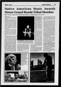 Native American Music Awards Honor Grand Ronde Tribal Member Jan Michael "Looking Wolf" Reibach Was Thrilled to Compete Though He Did Not Win