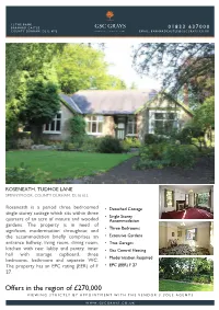 Offers in the Region of £270,000 VIEWING STRICTLY by APPOINTMENT with the VENDOR’S SOLE AGENTS