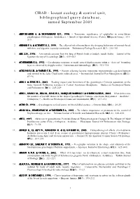 CIRAD - Locust Ecology & Control Unit, Bibliographical Query Database, Issued September 2005
