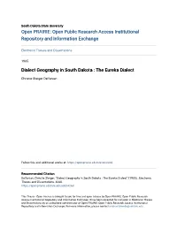 Dialect Geography in South Dakota : the Eureka Dialect