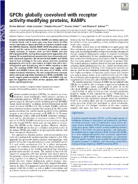 Gpcrs Globally Coevolved with Receptor Activity-Modifying Proteins, Ramps