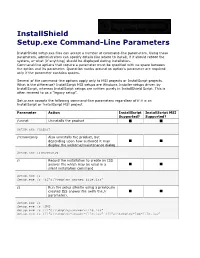 Installshield Setup.Exe Command-Line Parameters