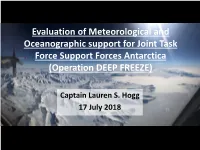 JTF-SFA Meteorological Support for Operation DEEP FREEZE 2017-2018