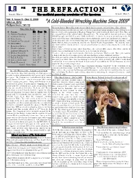 THE REFRACTION Streak: Won 2 the Unofficial Gameday Newsletter of the Spectrum Streak: Won 5 Vol