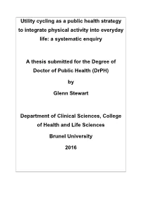 Utility Cycling As a Public Health Strategy to Integrate Physical Activity Into Everyday Life: a Systematic Enquiry