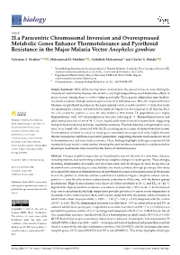 2La Paracentric Chromosomal Inversion and Overexpressed