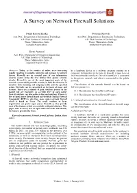 A Survey on Network Firewall Solutions