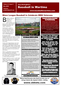 Baseball in Wartime Garybed@Gmail.Com