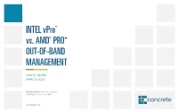 Intel Vpro® Platform Vs. AMD* Pro Out-Of-Band Management White