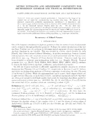 Metric Estimates and Membership Complexity for Archimedean Amoebae and Tropical Hypersurfaces