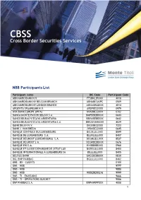 NBB Participants List