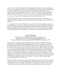 Public Summary of Libya Request