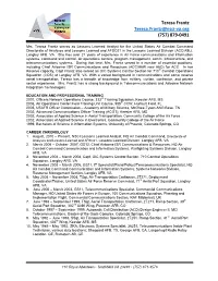Teresa Frantz Teresa.Frantz@Nsci-Va.Org (757) 879-0491