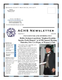 ACHS Newsletter January 2012