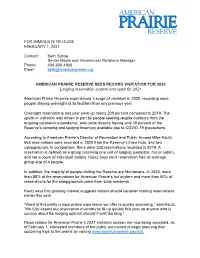 AMERICAN PRAIRIE RESERVE SEES RECORD VISITATION for 2020 Lodging Reservation System Now Open for 2021