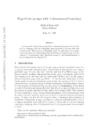 Arxiv:Math/9806059V1 [Math.GR] 11 Jun 1998 Ercl Htteboundary the That Recall We Introduction 1 Opc Erzbetplgclsae Ra Odthobs Bowditch Brian Space Space
