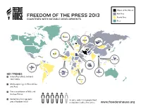 Freedom of the Press 2013 Partly Free Countries with Notable Developments Free