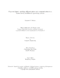 Popcorn Linux: Enabling Eﬃcient Inter-Core Communication in a Linux-Based Multikernel Operating System