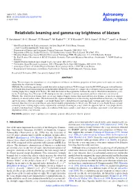 Relativistic Beaming and Gamma-Ray Brightness of Blazars