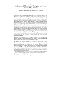 9 Mathematical Modeling of Biological and Social Phases of Big History