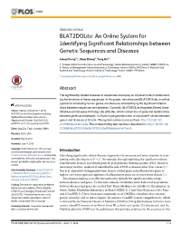An Online System for Identifying Significant Relationships Between Genetic Sequences and Diseases