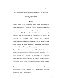Concordant and Complementary Countertransference: a Clarification