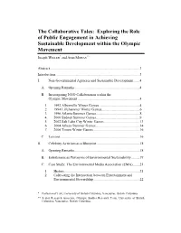 Exploring the Role of Public Engagement in Achieving Sustainable Development Within the Olympic Movement