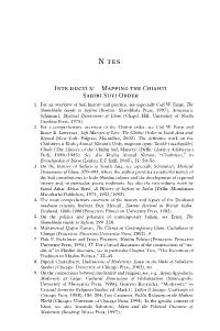 Intr Ducti N: Mapping the Chishti Sabiri Sufi Order 1