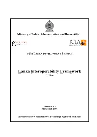 Lanka Interoperability Framework (Life)