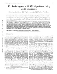 A3: Assisting Android API Migrations Using Code Examples
