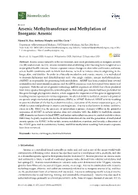Arsenic Methyltransferase and Methylation of Inorganic Arsenic