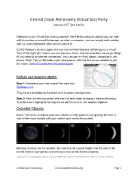 Central Coast Astronomy Virtual Star Party January 16Th 7Pm Pacific