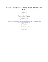 Game Theory Lecture Notes