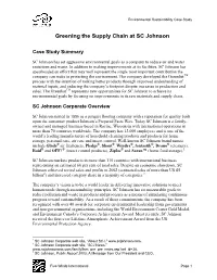 Greening the Supply Chain at SC Johnson