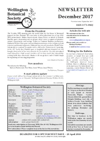NEWSLETTER December 2017 Previous Issue: September 2017 ISSN 1171-9982