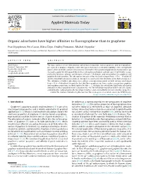 Organic Adsorbates Have Higher Affinities to Fluorographene Than To