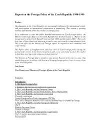Report on the Foreign Policy of the Czech Republic 1998-1999