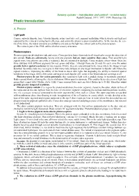 Sensory Systems – Transduction and Control – Revision Notes Rudolf Cardinal, 1994 / 1997 / 1999