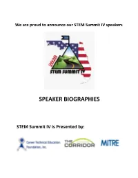 Speaker Biographies