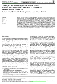 The Largest Type Study of &lt;I&gt;Agaricales&lt;/I