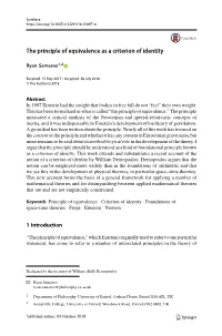 The Principle of Equivalence As a Criterion of Identity