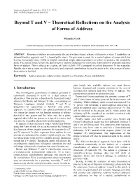 Theoretical Reflections on the Analysis of Forms of Address