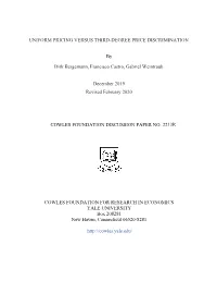 Uniform Pricing Versus Third-Degree Price Discrimination