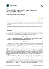 Universal Thermodynamics in the Context of Dynamical Black Hole