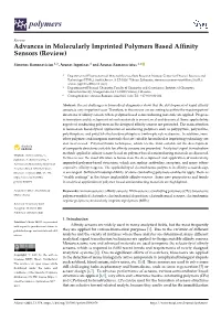 Advances in Molecularly Imprinted Polymers Based Affinity Sensors (Review)