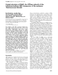 Crystal Structure of Malk, the Atpase Subunit of the Trehalose/Maltose ABC Transporter of the Archaeon Thermococcus Litoralis