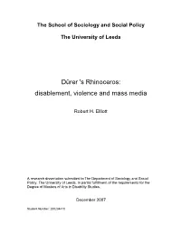 Dürer 'S Rhinoceros: Disablement, Violence and Mass Media