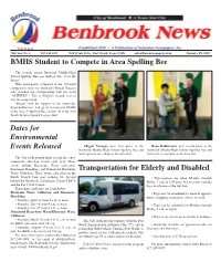 Dates for Environmental Events Released Transportation for Elderly